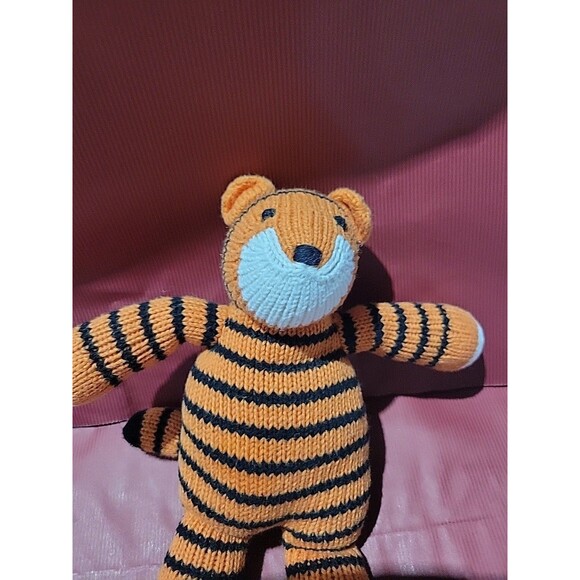 The Little Market Tiger Plush Knit striped orange RETIRED Rare made in Peru - Picture 3 of 6